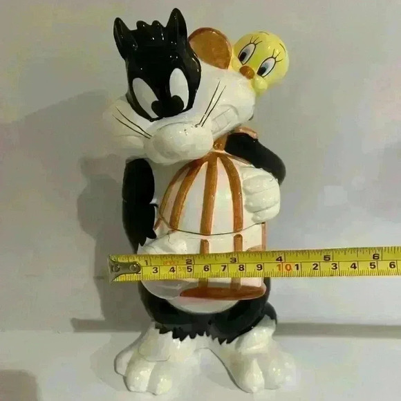 Vintage Looney Tunes Sylvester & Tweety Ceramic Cookie Jar 1993 Edition - Picture 14 of 14